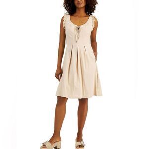NWT- INC - TIE DETAIL KNEE-LENGTH FIT & FLARE DRESS- size 14